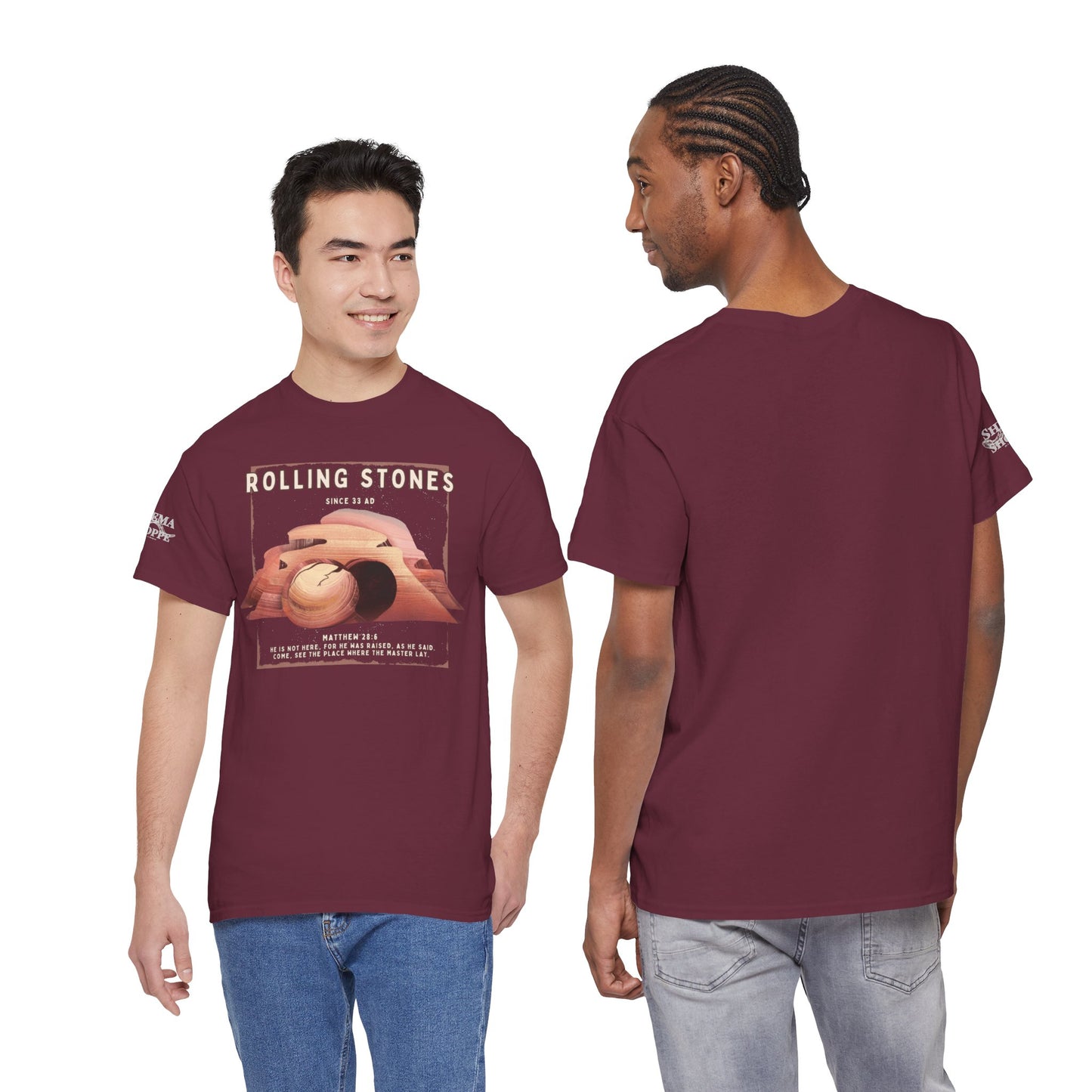 Rolling Stones Since 33 AD Biblical Graphic Tee — "Hebrew Hahas" Vintage Faith Shirt