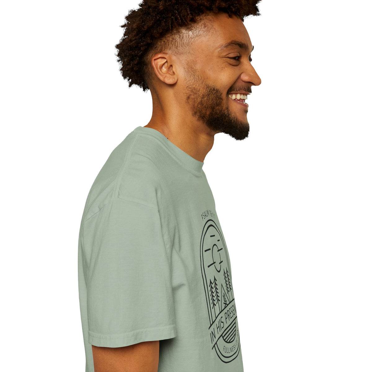 In His Presence T-Shirt — Psalm 16:11 Bible Verse Nature Comfort Colors Cotton Shirt