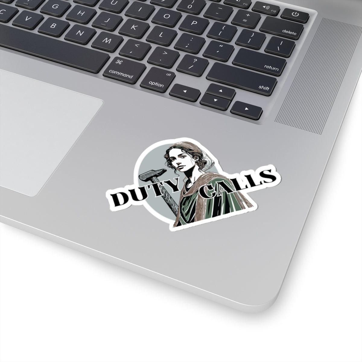 Duty Calls Sticker — Yael BIblical Heroine Laptop Kiss-Cut Decal