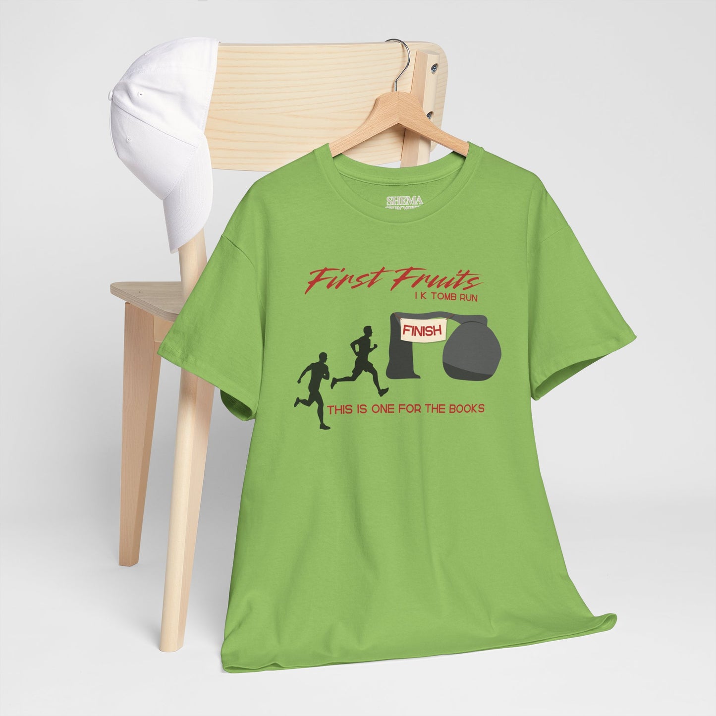First Fruits 1k Tomb Run Unisex Tee - Funny Biblical Design
