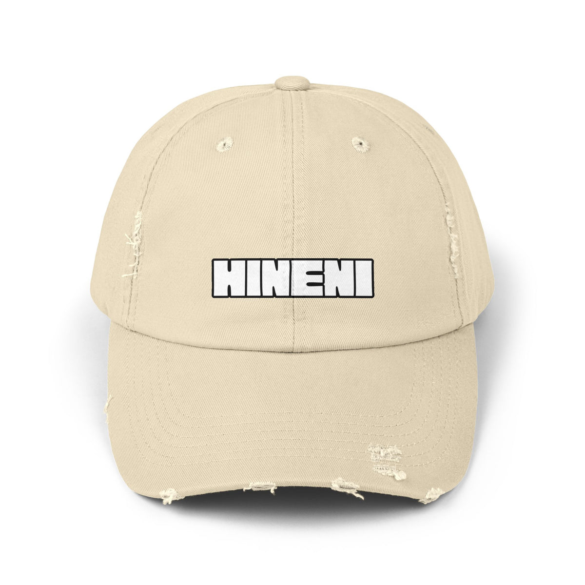 Hineni (Hebrew for "here I am")  Distressed Cap with 'Hineni' | Casual Streetwear Hat, Daily Accessory, Gift for Him/Her, Trendy Cap