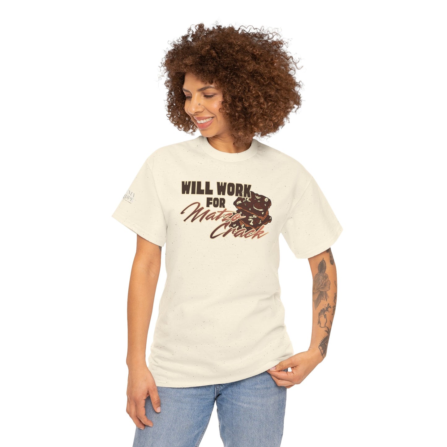 Will Work for Matzo Crack Funny Passover Unleavened Bread T‑Shirt
