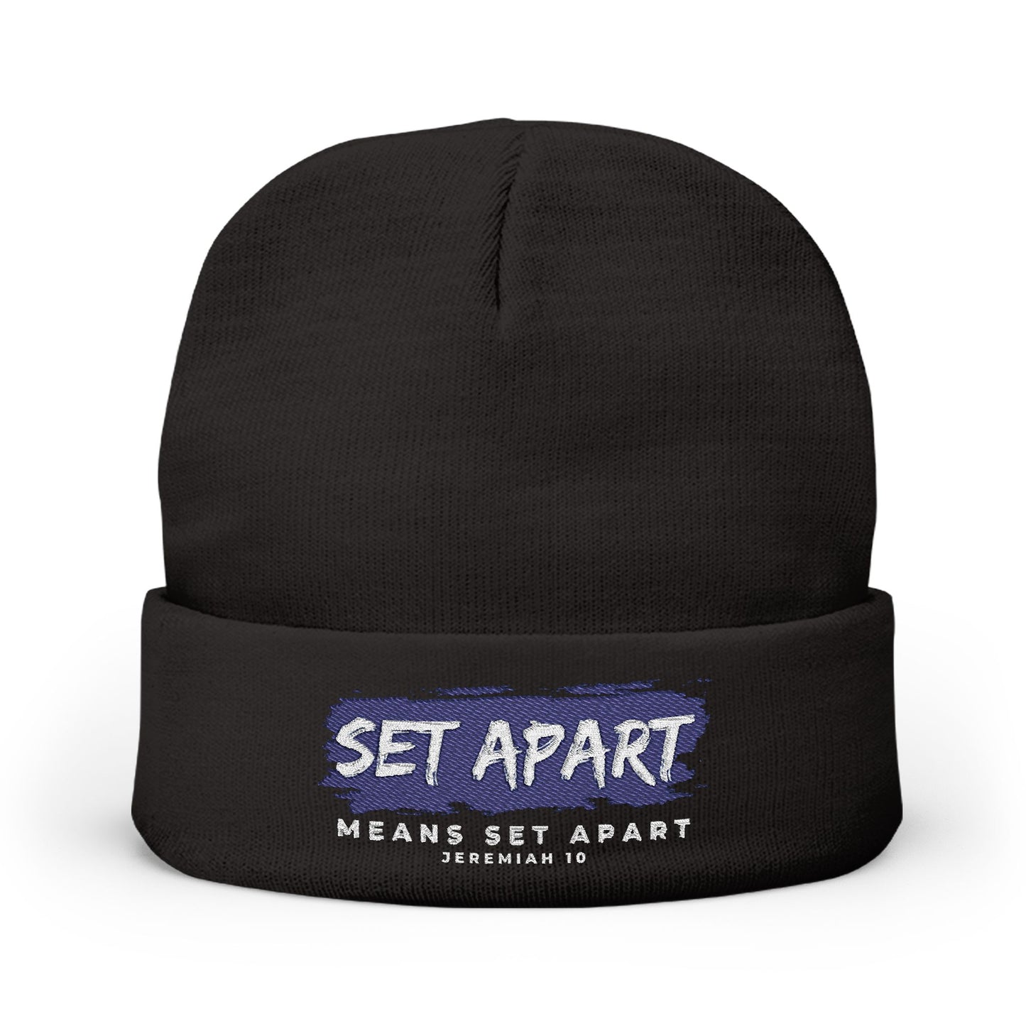 Embroidered Knit Beanie - Set Apart Jeremiah 10 Inspiration
