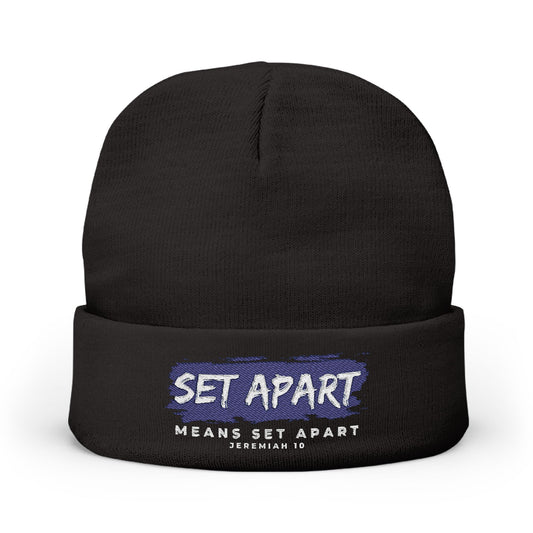 Embroidered Knit Beanie - Set Apart Jeremiah 10 Inspiration
