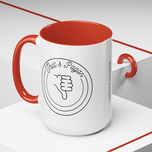 That's Pagan Thumbs Down Accent Coffee Mug