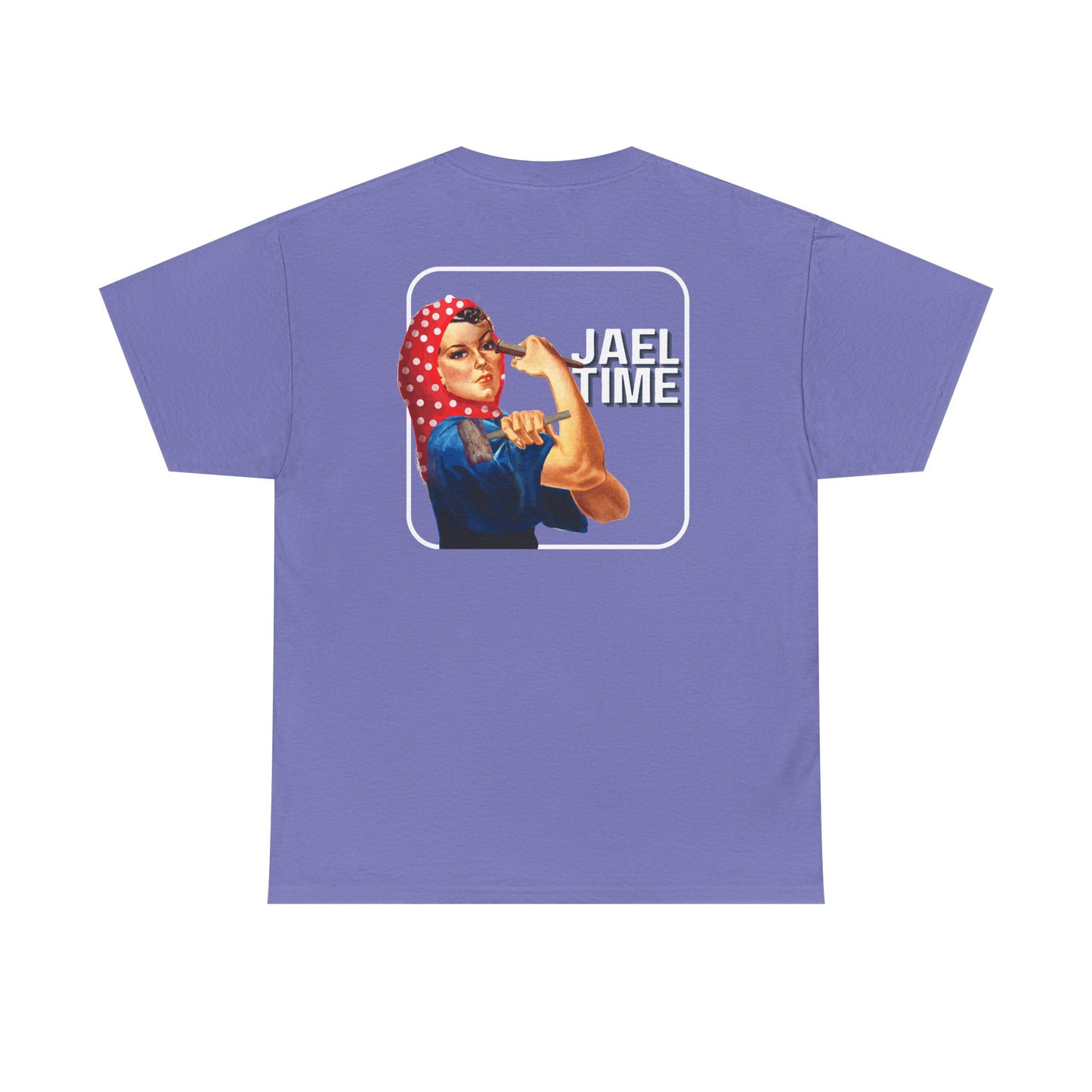 'Jael Time' Humorous Bible Story T-Shirt with Tent Peg and Hammer Design Cotton Tee