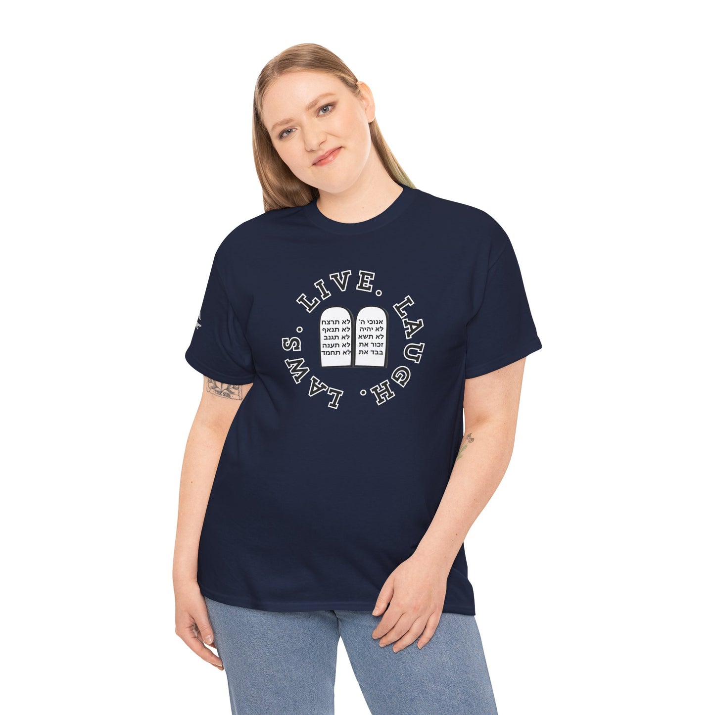 Live Laugh Laws T‑Shirt — Legal Humor Tee with Open Book Graphic