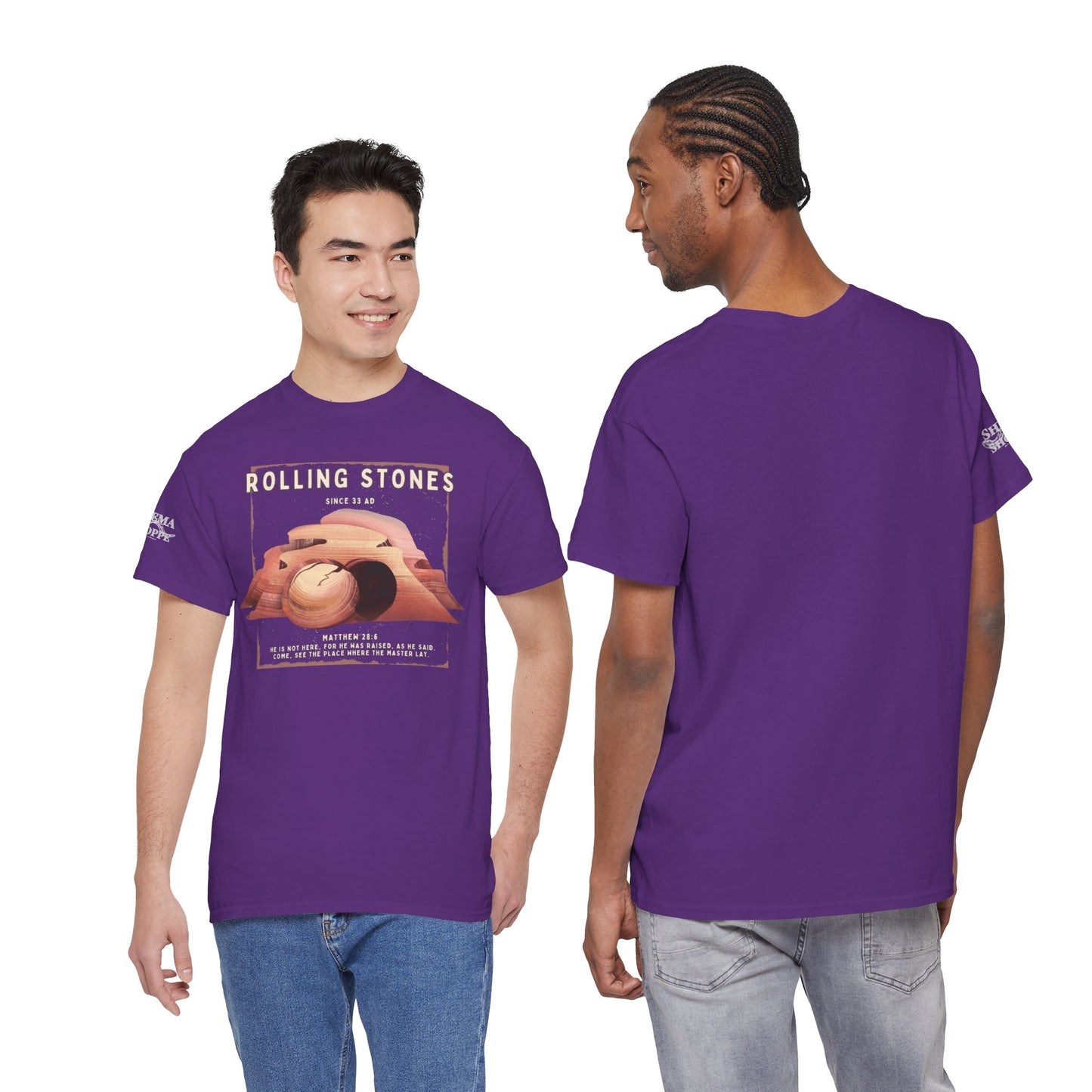Rolling Stones Since 33 AD Biblical Graphic Tee — "Hebrew Hahas" Vintage Faith Shirt