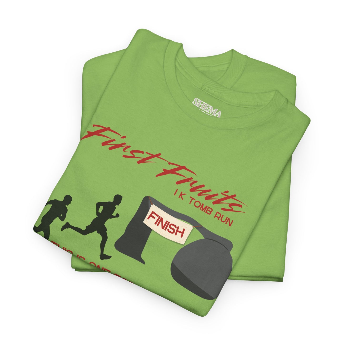 First Fruits 1k Tomb Run Unisex Tee - Funny Biblical Design