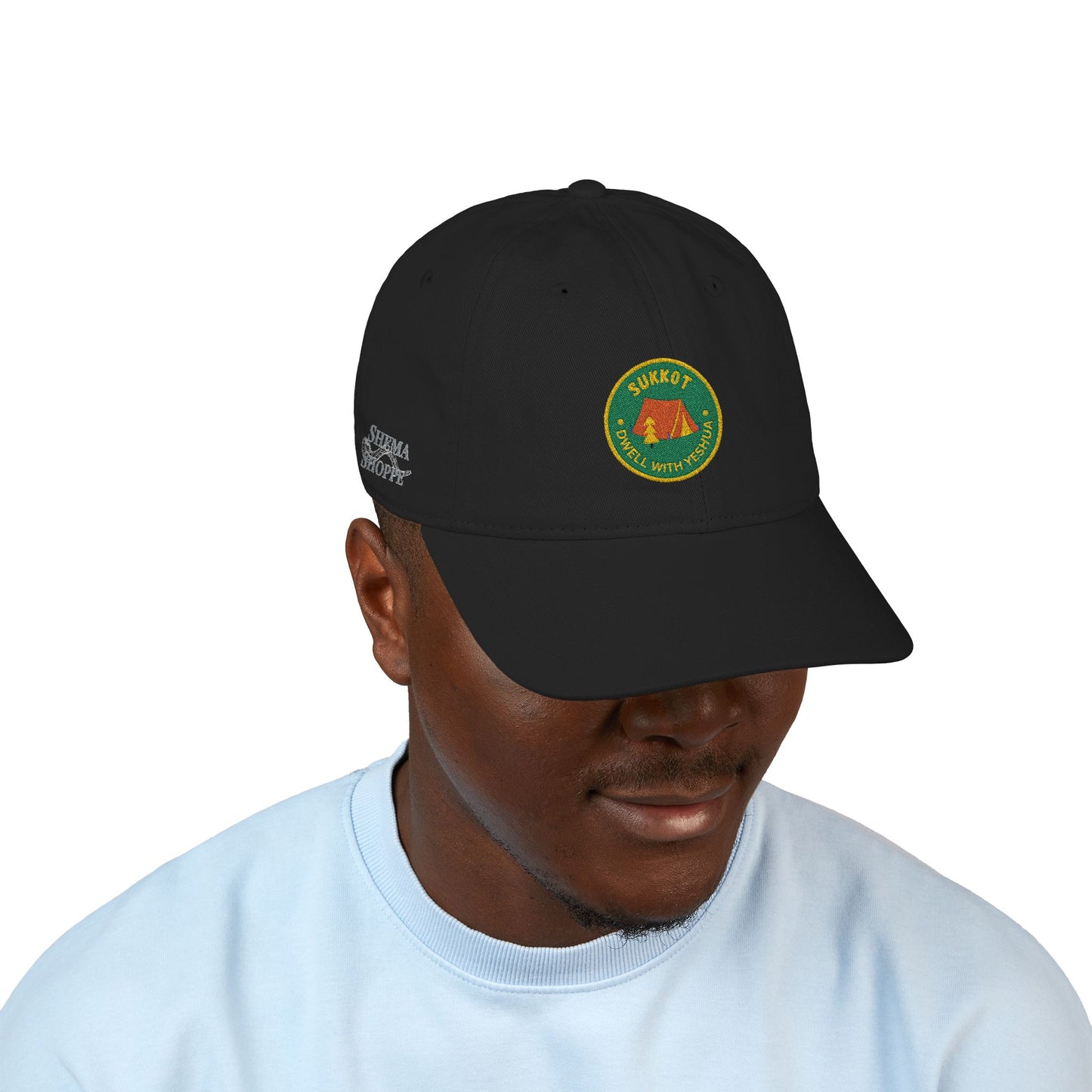 Organic Embroidered Sukkot With Yeshua Baseball Cap — Green Tent Patch