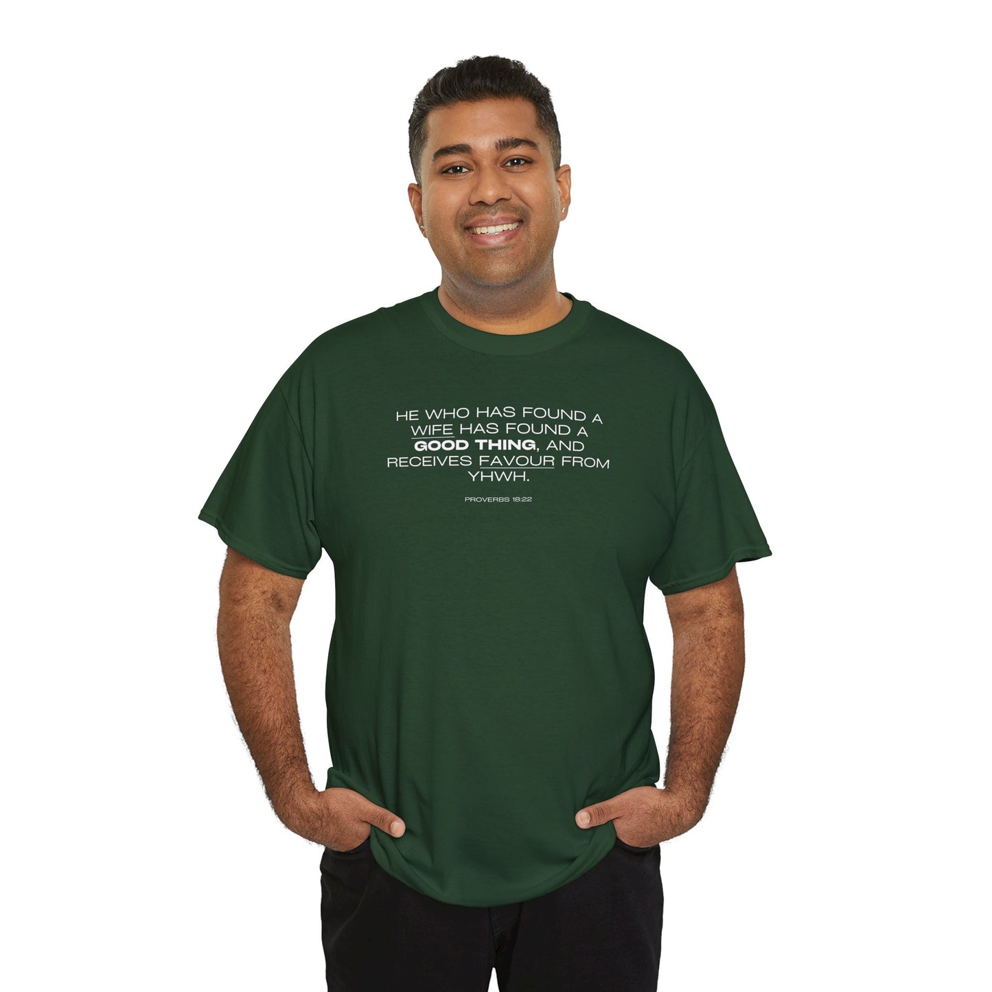 Proverbs 18:22 Men's Tee - Engagements, Weddings, Anniversaries- For The Coordinated Couple 100% Cotton