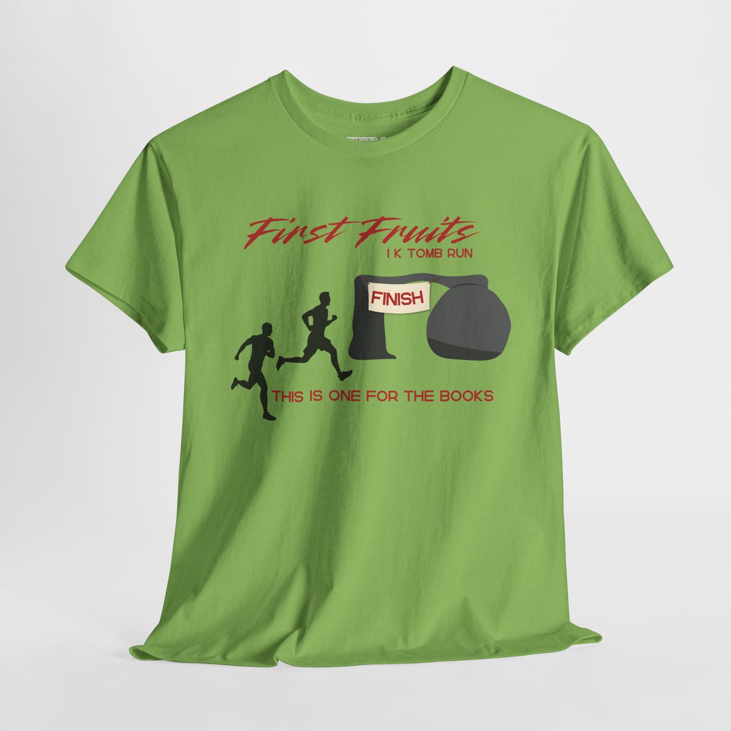 First Fruits 1k Tomb Run Unisex Tee - Funny Biblical Design