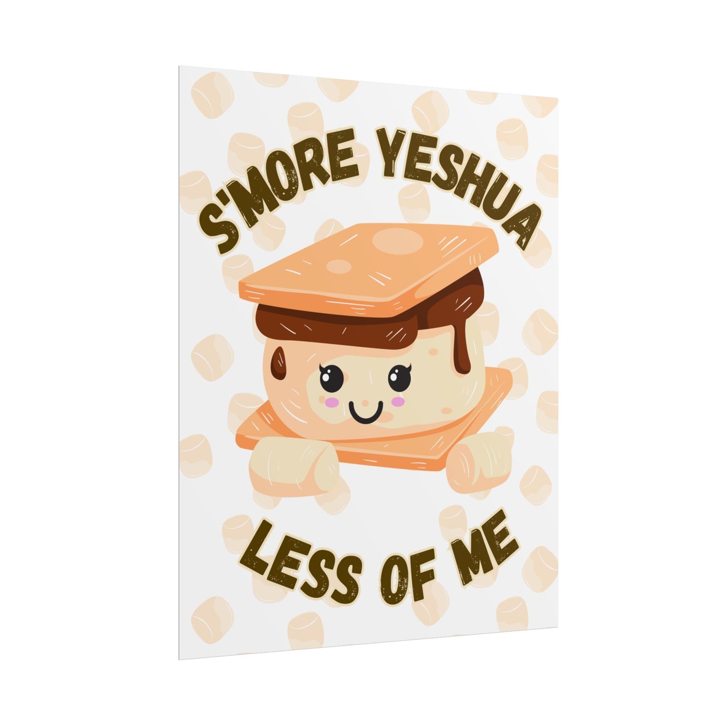 Cute S'more Yeshua Rolled Poster, Whimsical Wall Art, Sweet Kitchen Decor, Playful Gift Idea, Kids Room Wall Art