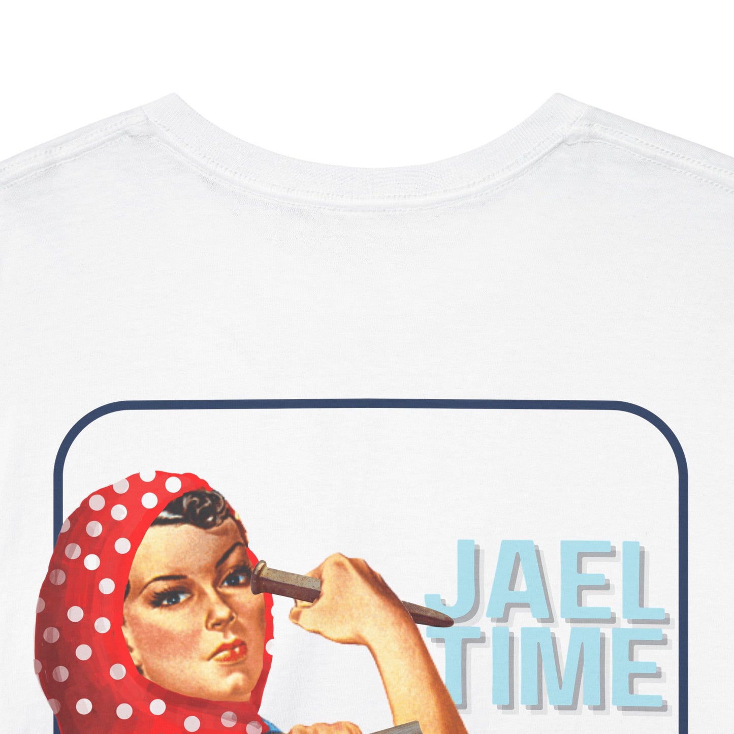 'Jael Time' Humorous Bible Story T-Shirt with Tent Peg and Hammer Design Cotton Tee