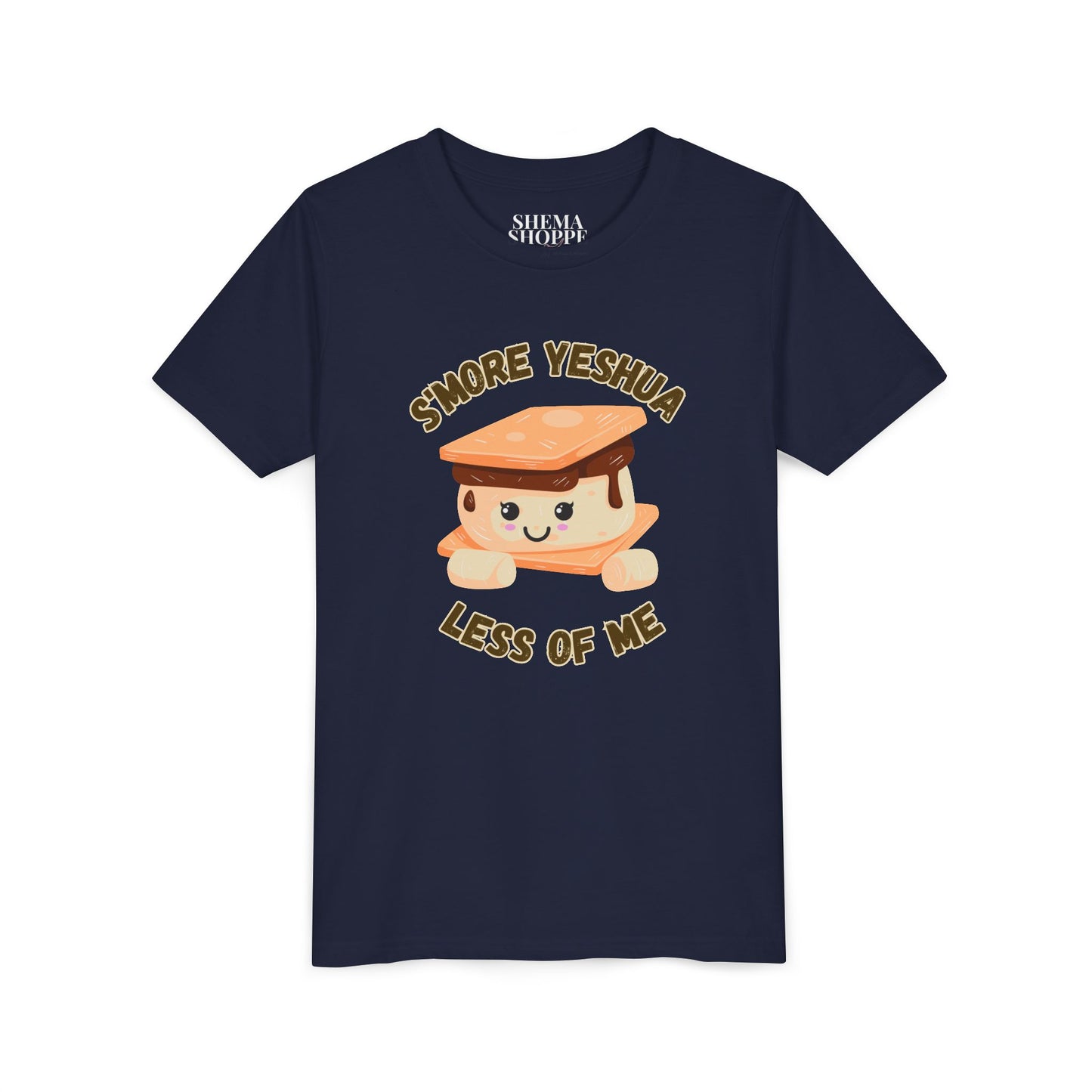 Youth T-Shirt - More Yeshua, Less of Me Shirt Cute S'mores for Sukkot