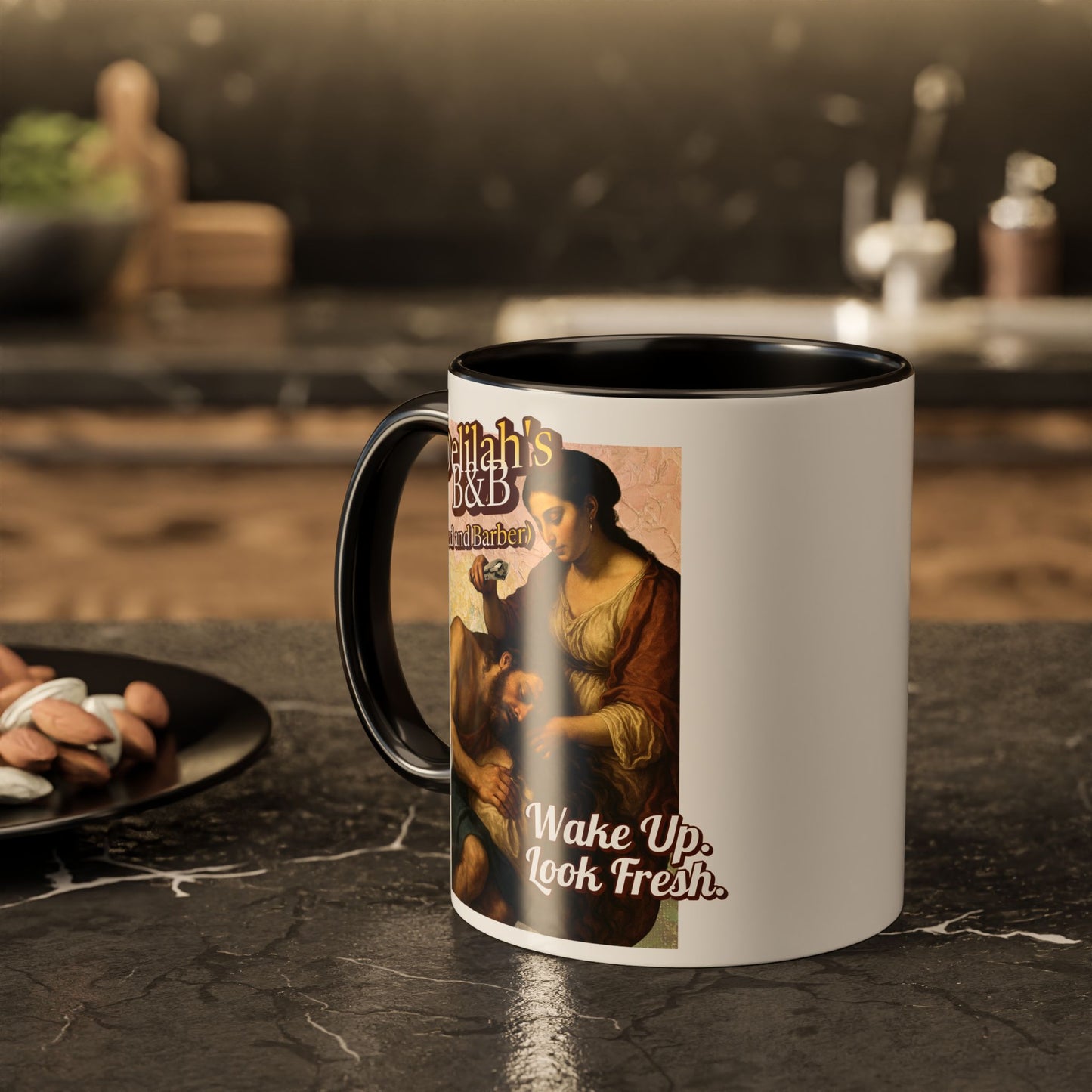 Funny Vintage Sampson Delilah's B&B Coffee Mug