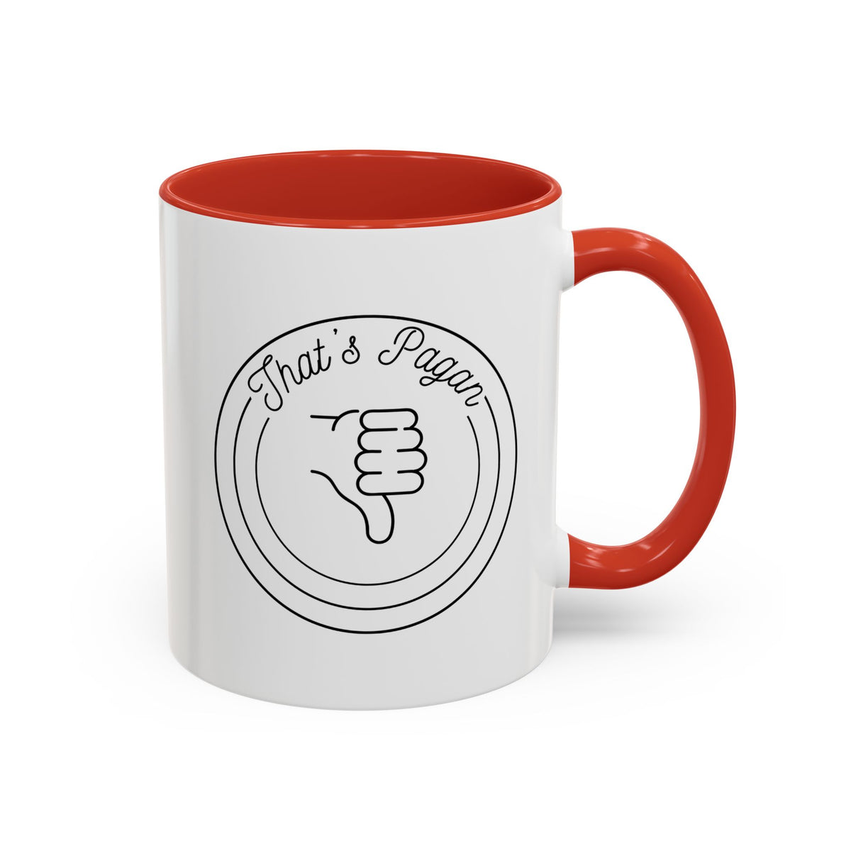 That's Pagan Thumbs Down Accent Coffee Mug