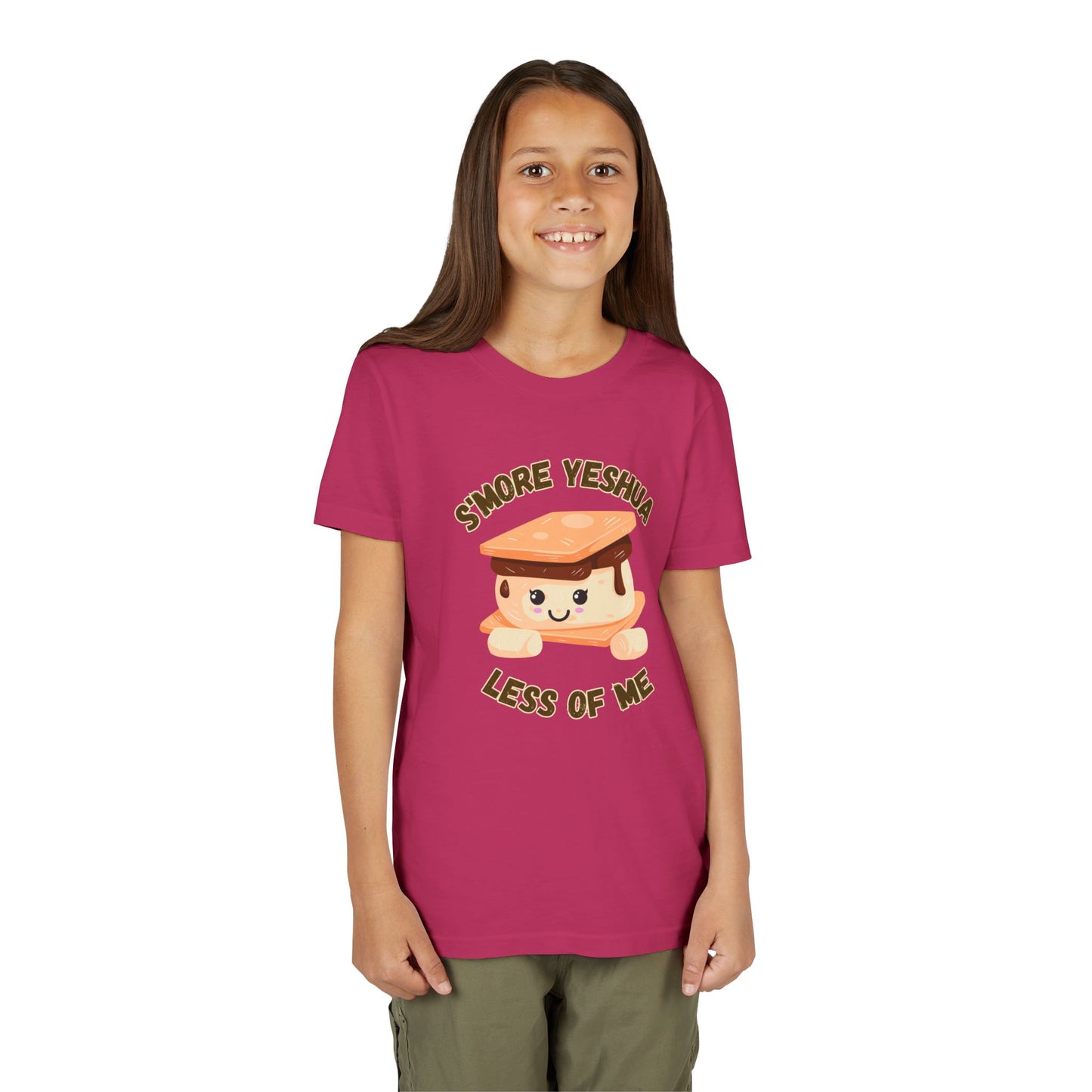 Youth T-Shirt - More Yeshua, Less of Me Shirt Cute S'mores for Sukkot