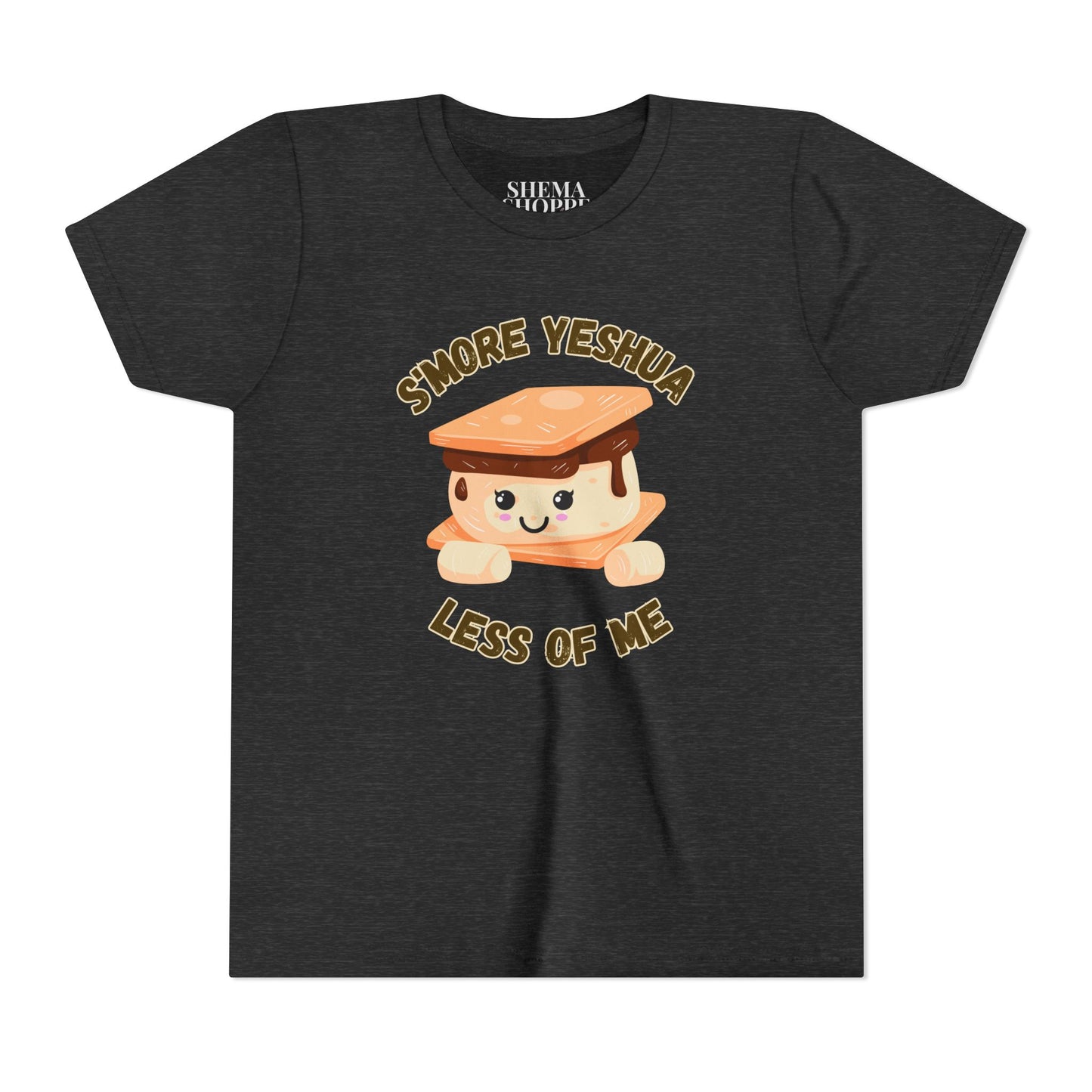 Youth T-Shirt - More Yeshua, Less of Me Shirt Cute S'mores for Sukkot