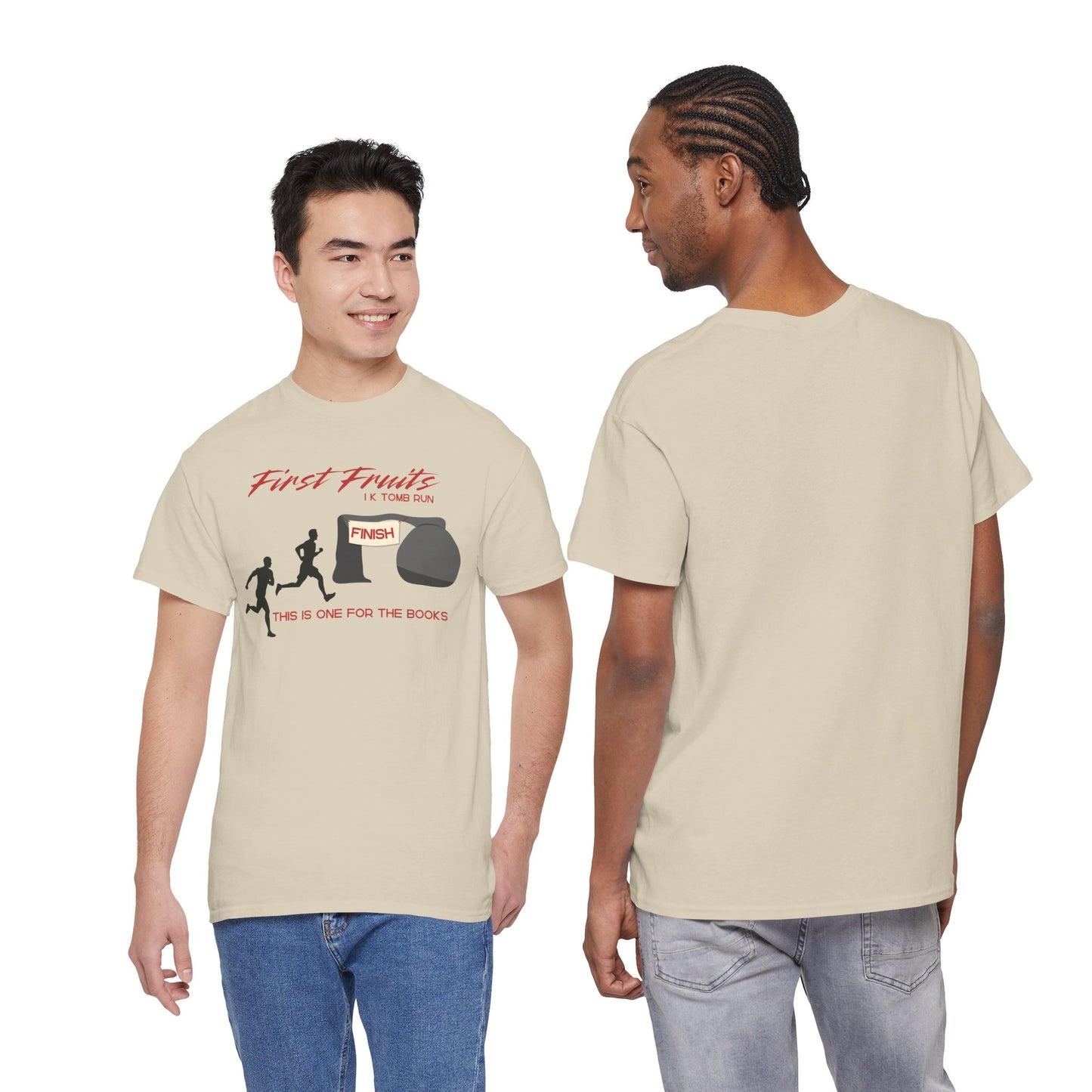 First Fruits 1k Tomb Run Unisex Tee - Funny Biblical Design