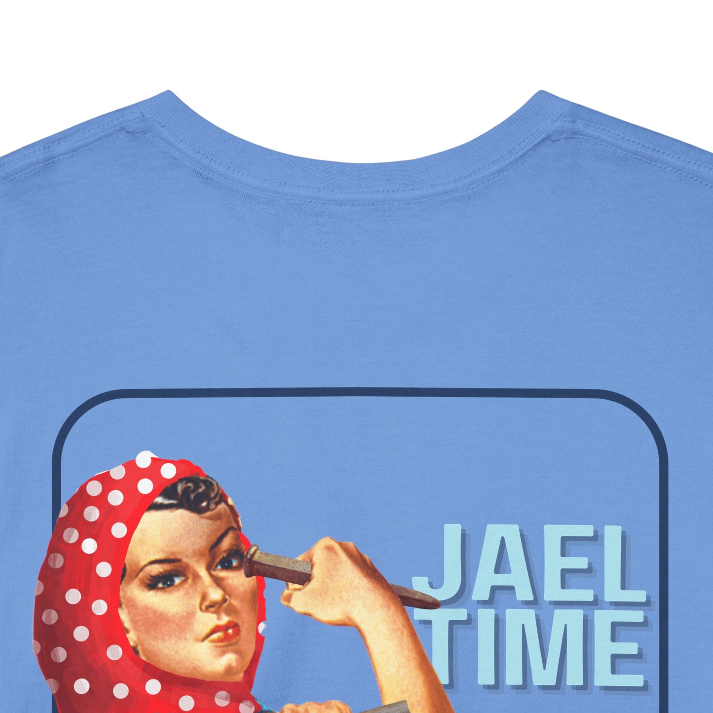 'Jael Time' Humorous Bible Story T-Shirt with Tent Peg and Hammer Design Cotton Tee