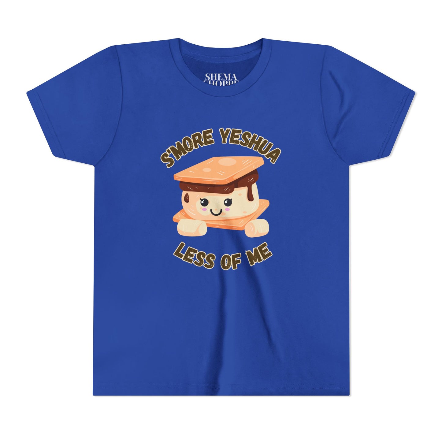 Youth T-Shirt - More Yeshua, Less of Me Shirt Cute S'mores for Sukkot