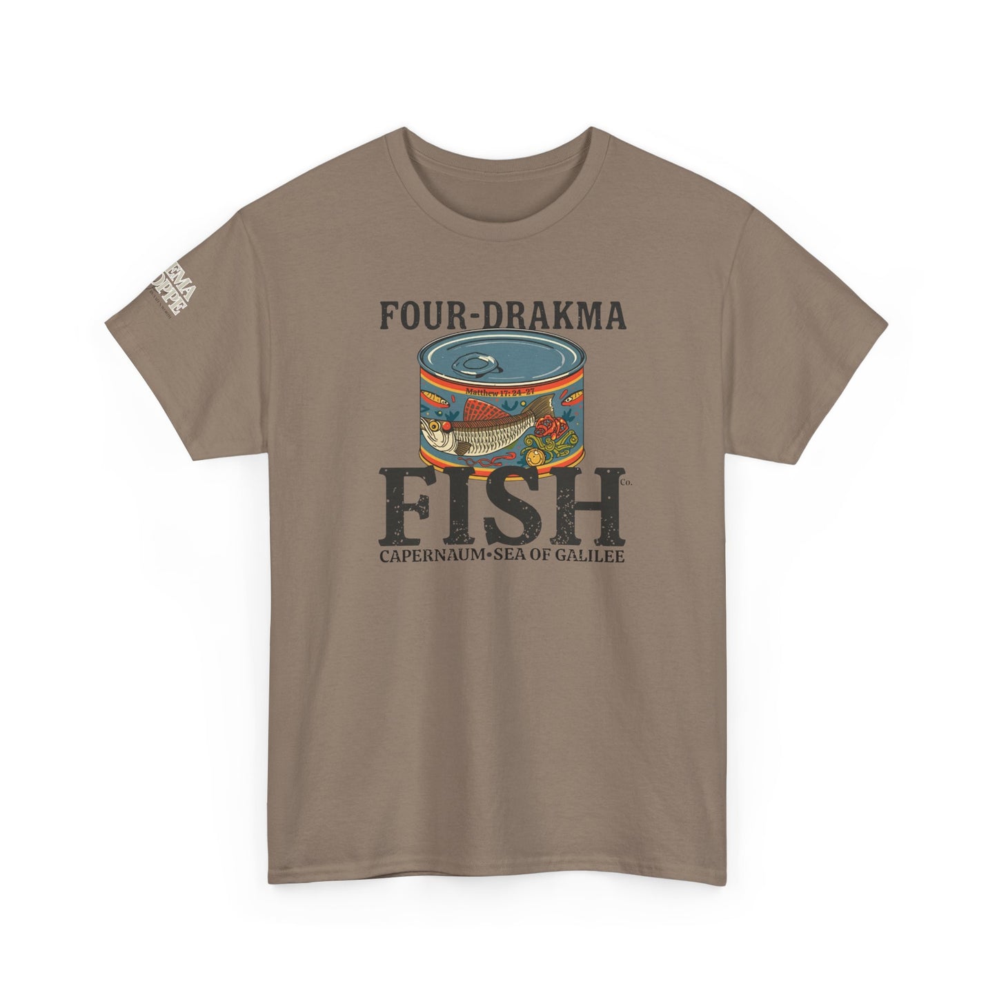 Vintage Four-Drachma Fish Co Matthew 17:24-27 Unisex Tee for Fishermen and Bible Enthusiasts