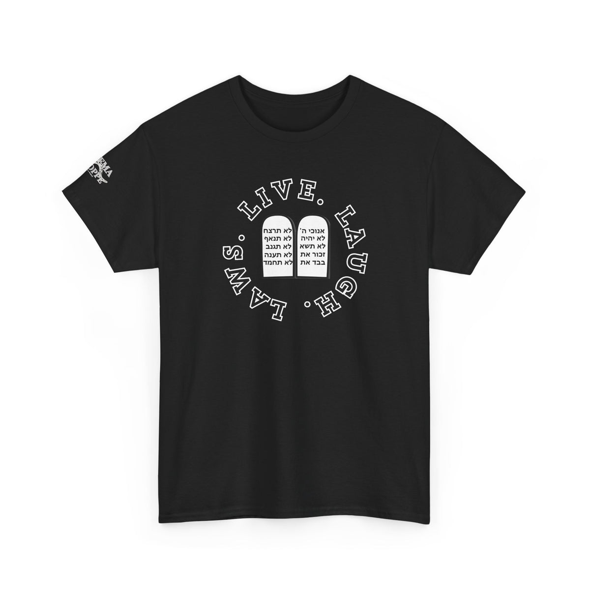 Live Laugh Laws T‑Shirt — Legal Humor Tee with Open Book Graphic