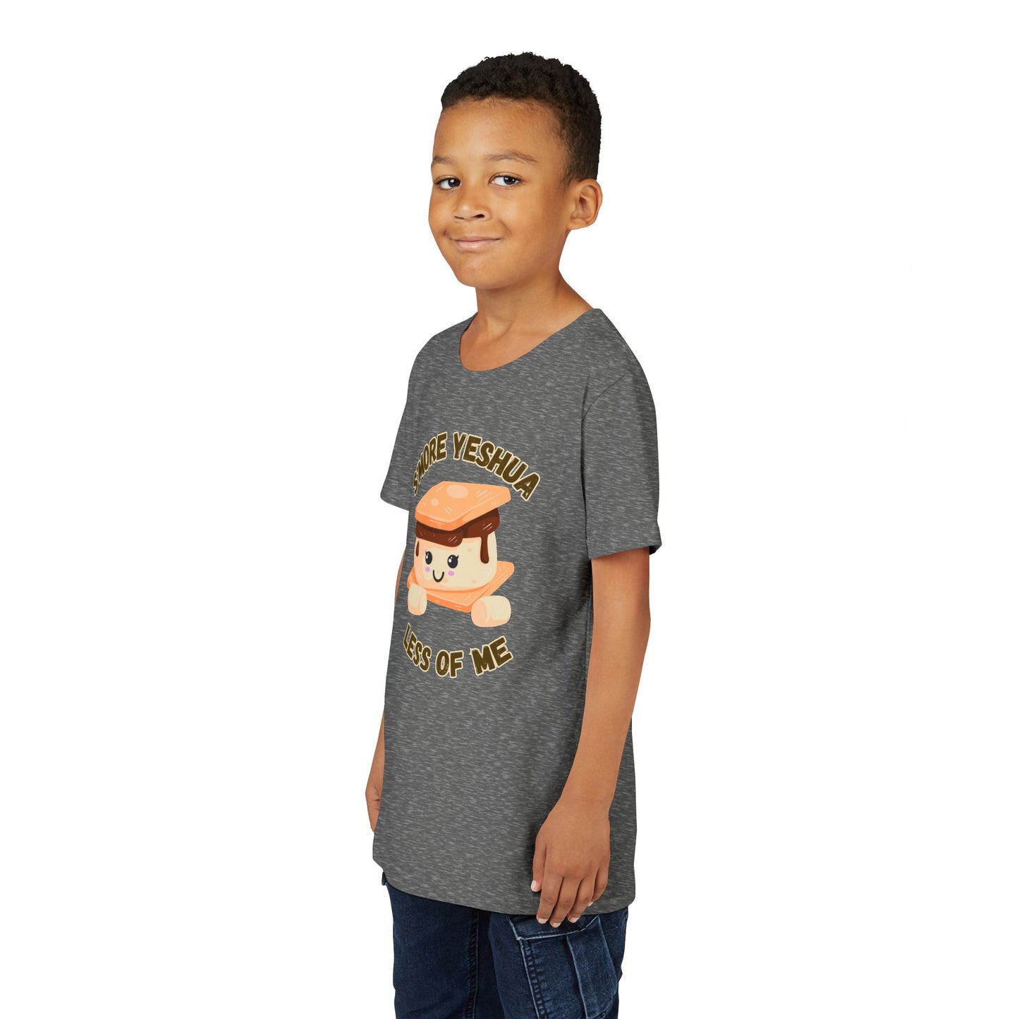Youth T-Shirt - More Yeshua, Less of Me Shirt Cute S'mores for Sukkot
