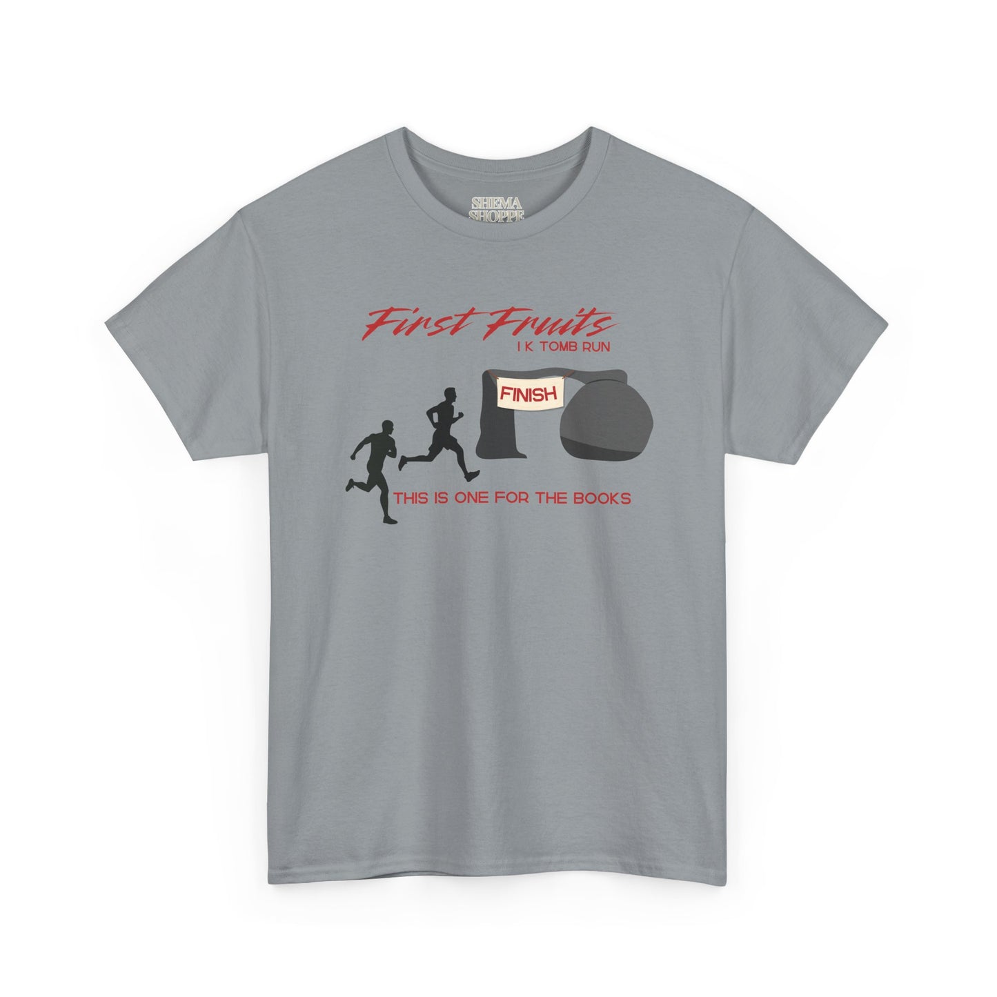 First Fruits 1k Tomb Run Unisex Tee - Funny Biblical Design