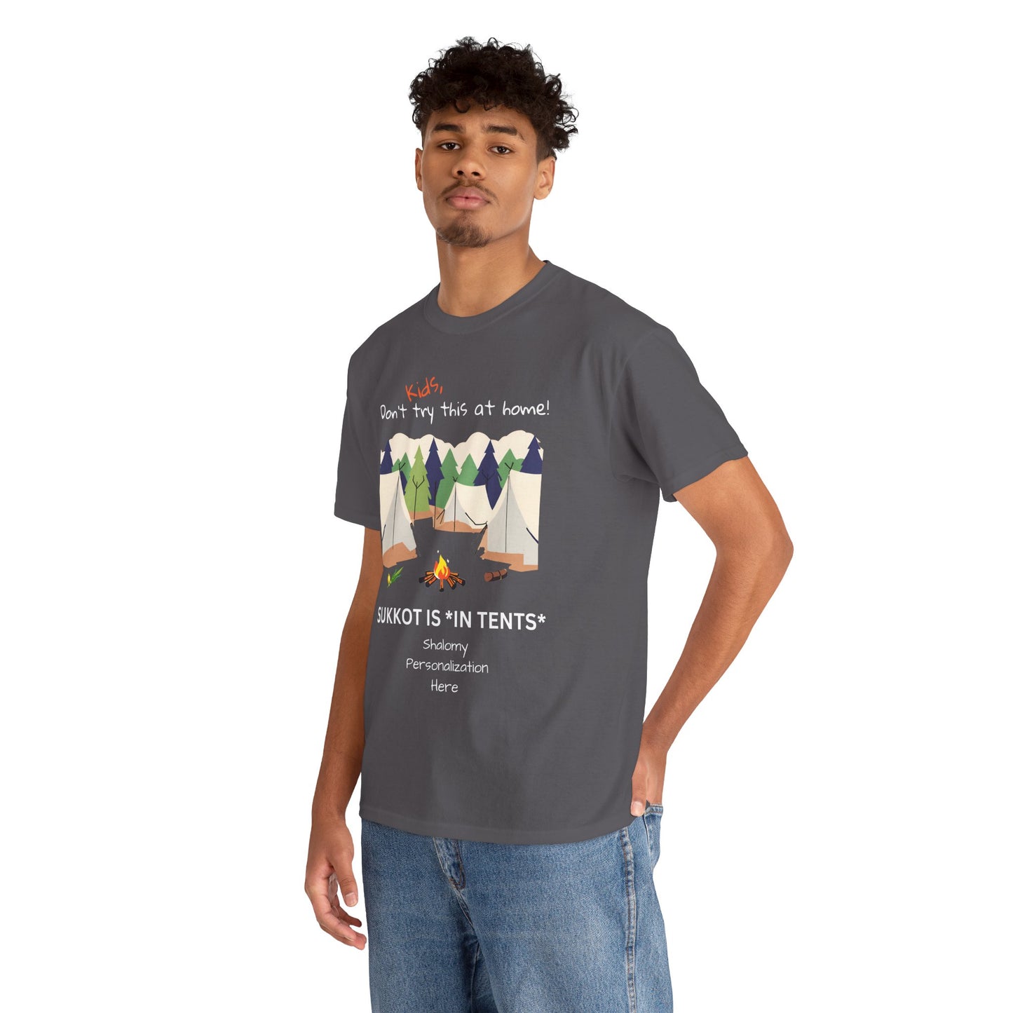 Personalized Kids, Don't Try This At Home Sukkot Shirt, dark colors