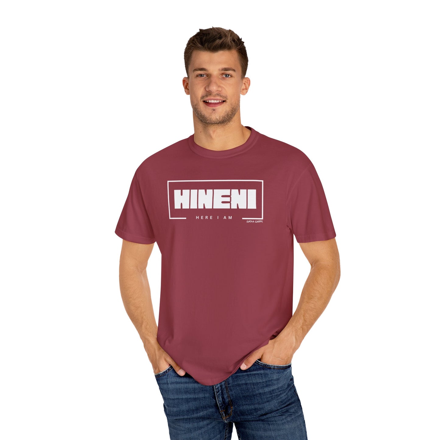 Hineni Hebrew Unisex T-Shirt - Here I am Comfort Color Cotton Shirt
