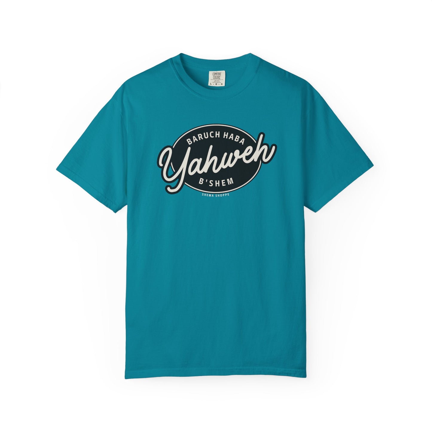 Cotton Tee Baruch Haba B'Shem Yahweh Unisex Garment-Dyed T-shirt