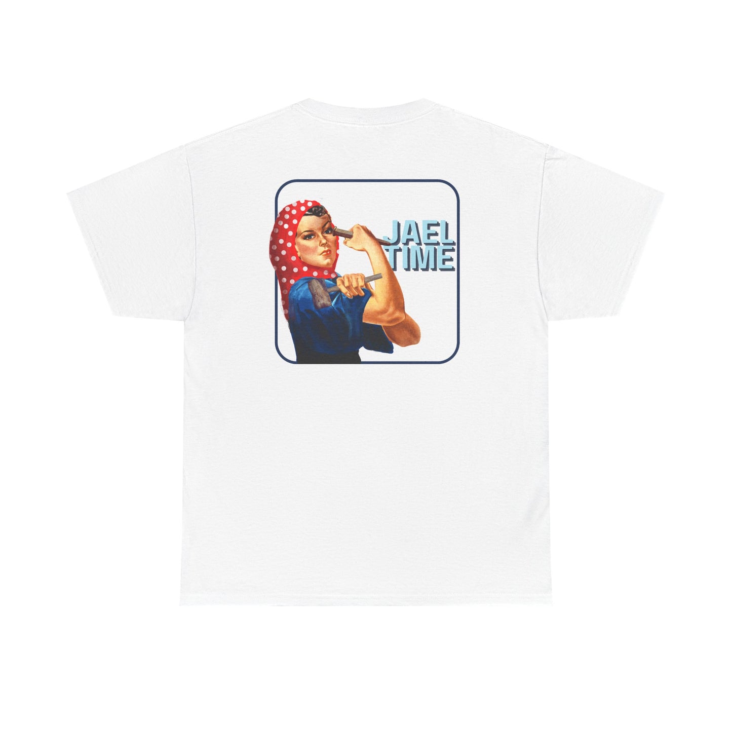 'Jael Time' Humorous Bible Story T-Shirt with Tent Peg and Hammer Design Cotton Tee