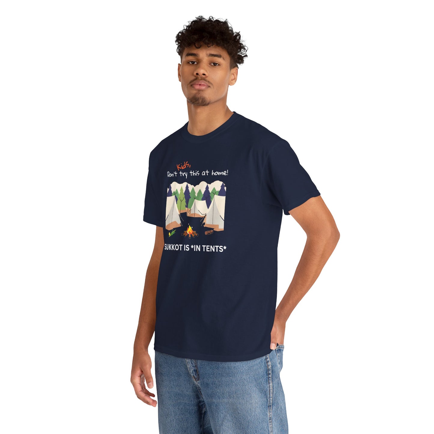 Kids, Don't Try This At Home Sukkot Shirt (dark colors)