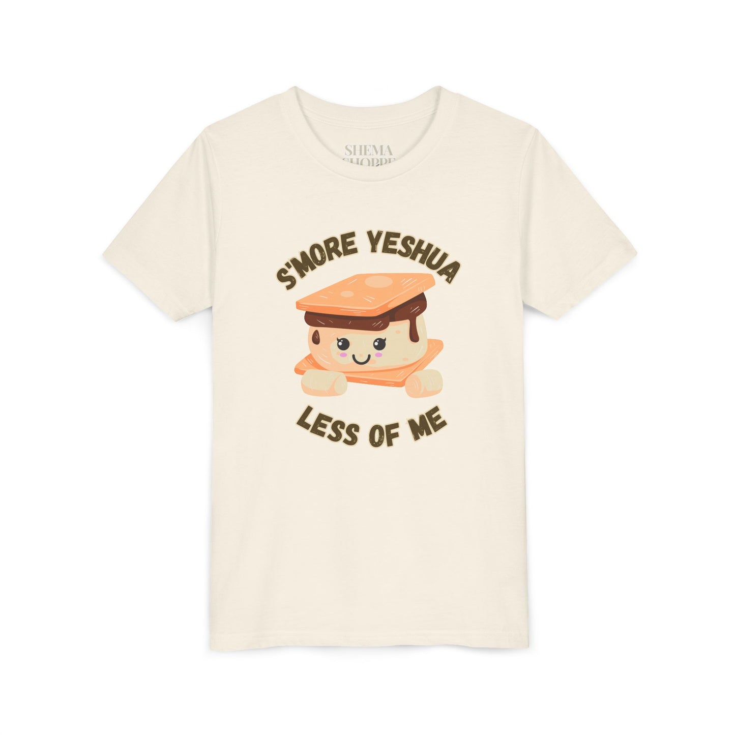 Youth T-Shirt - More Yeshua, Less of Me Shirt Cute S'mores for Sukkot