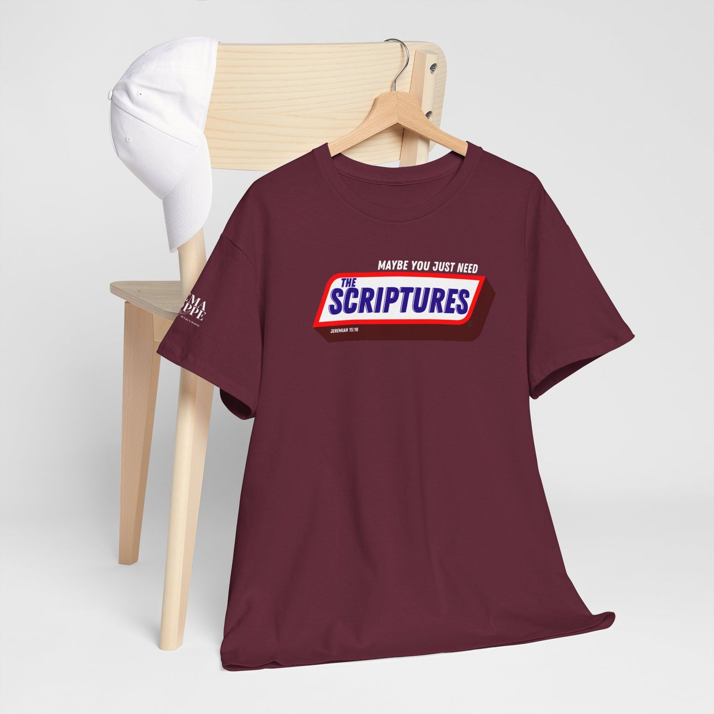 Scriptures Satisfy Heavy Cotton Tee Bible Humor