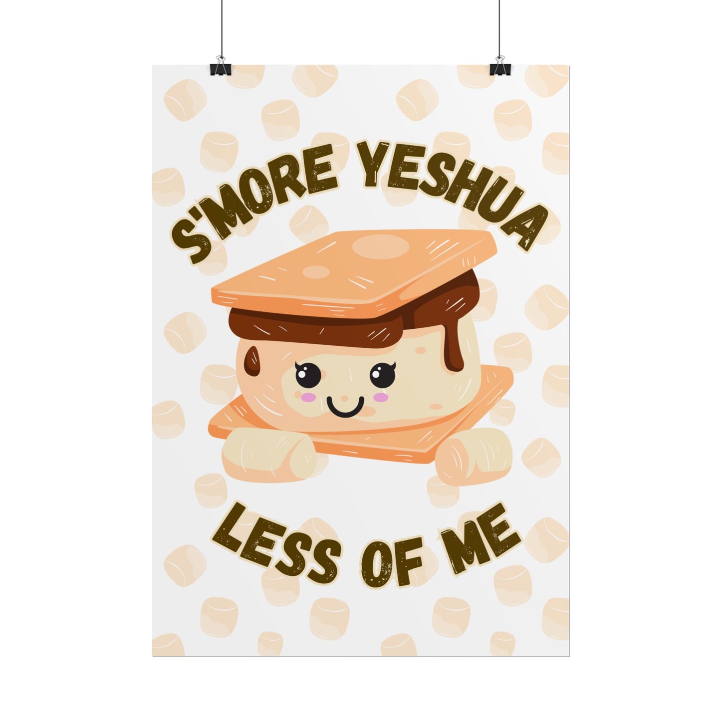 Cute S'more Yeshua Rolled Poster, Whimsical Wall Art, Sweet Kitchen Decor, Playful Gift Idea, Kids Room Wall Art