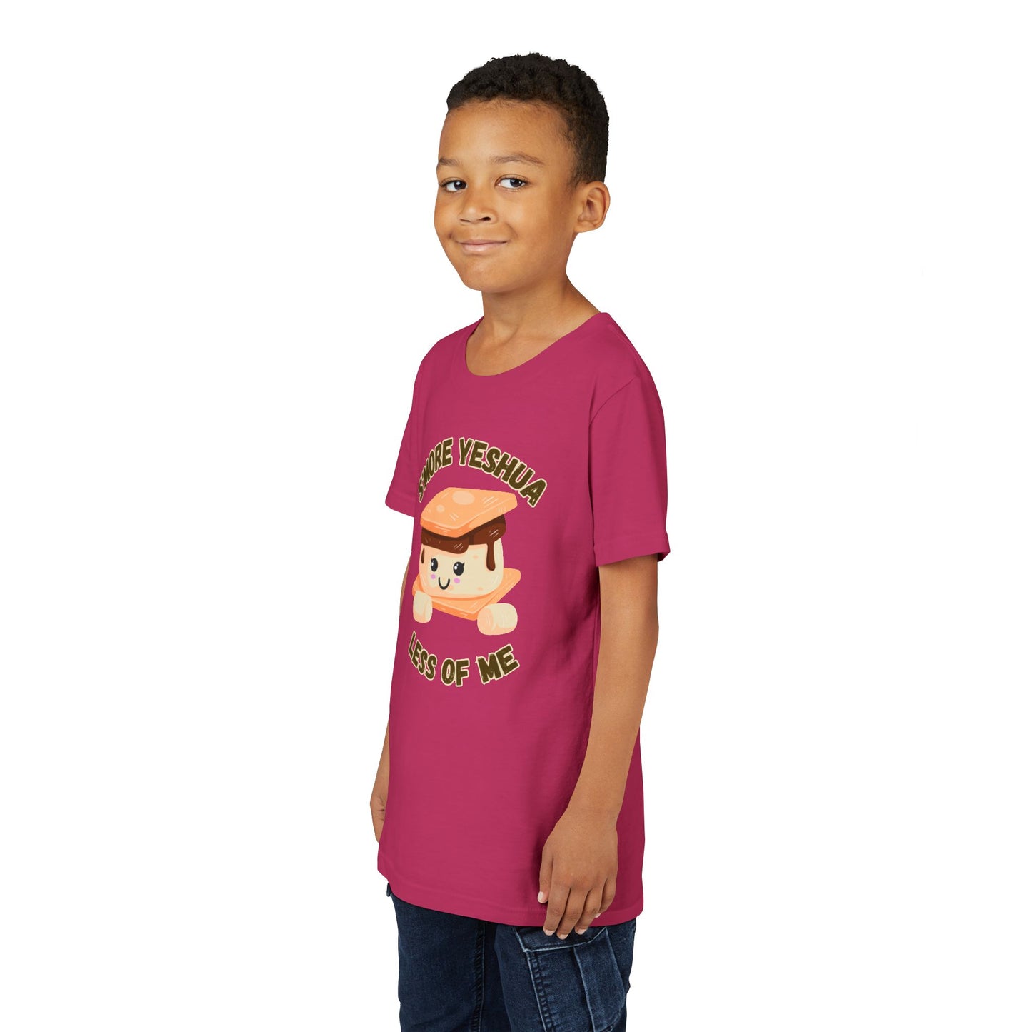 Youth T-Shirt - More Yeshua, Less of Me Shirt Cute S'mores for Sukkot