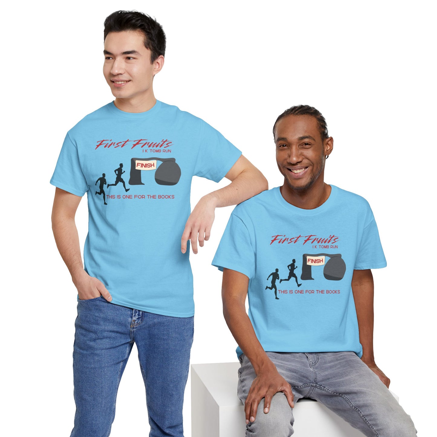 First Fruits 1k Tomb Run Unisex Tee - Funny Biblical Design