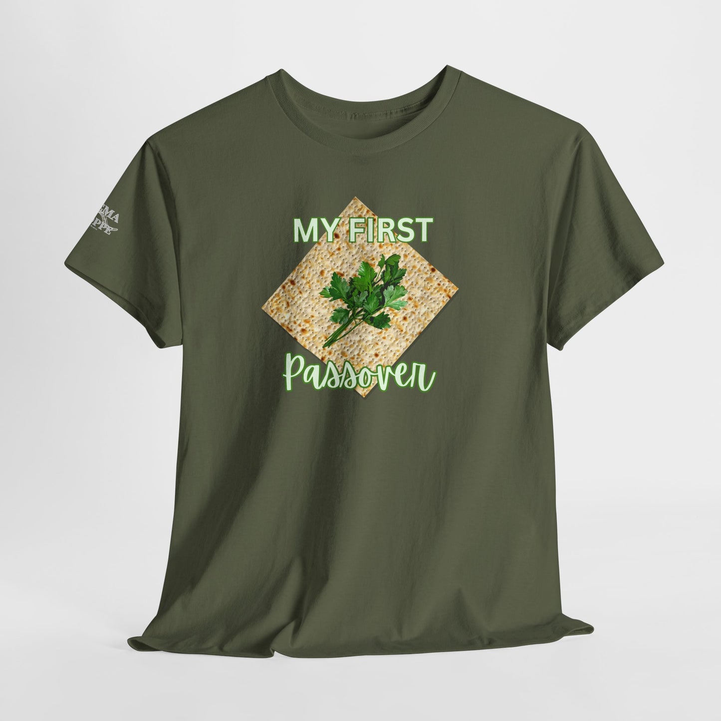 Adults My First Passover T‑Shirt — Seder Matzo & Parsley Pesach Tee