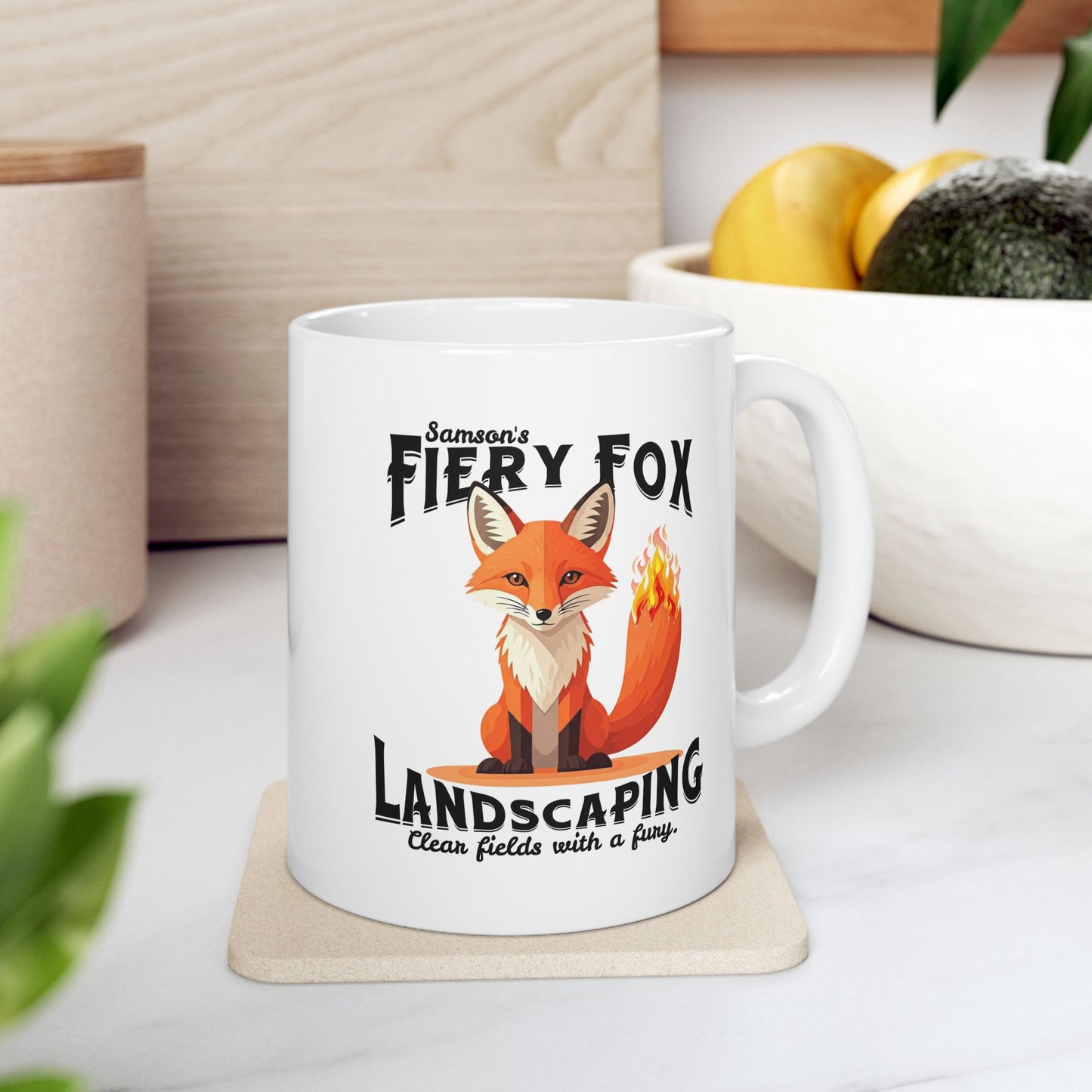 Mug - Fiery Fox Landscaping Samson Bible Funny Ceramic Mug (11oz, 15oz)