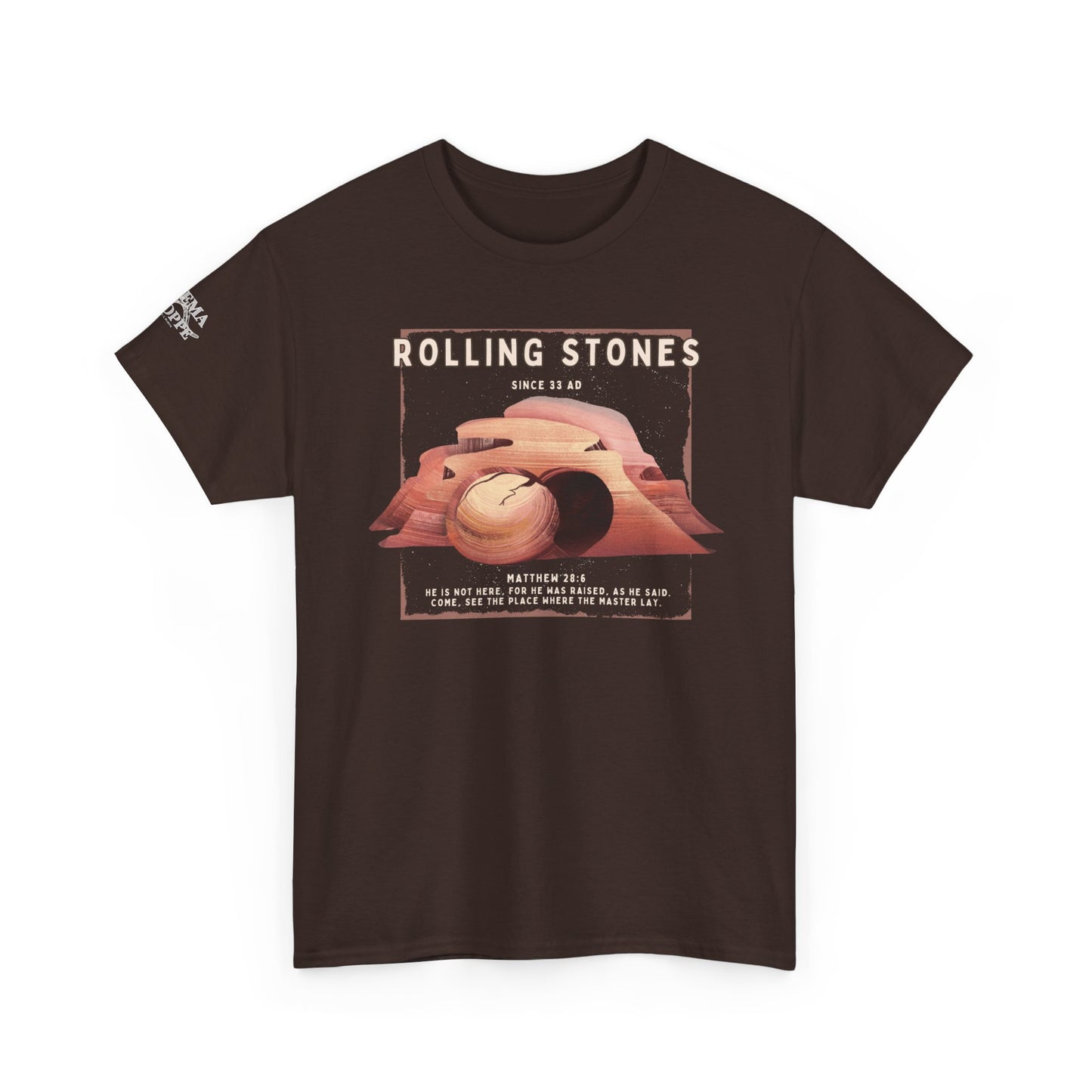 Rolling Stones Since 33 AD Biblical Graphic Tee — "Hebrew Hahas" Vintage Faith Shirt