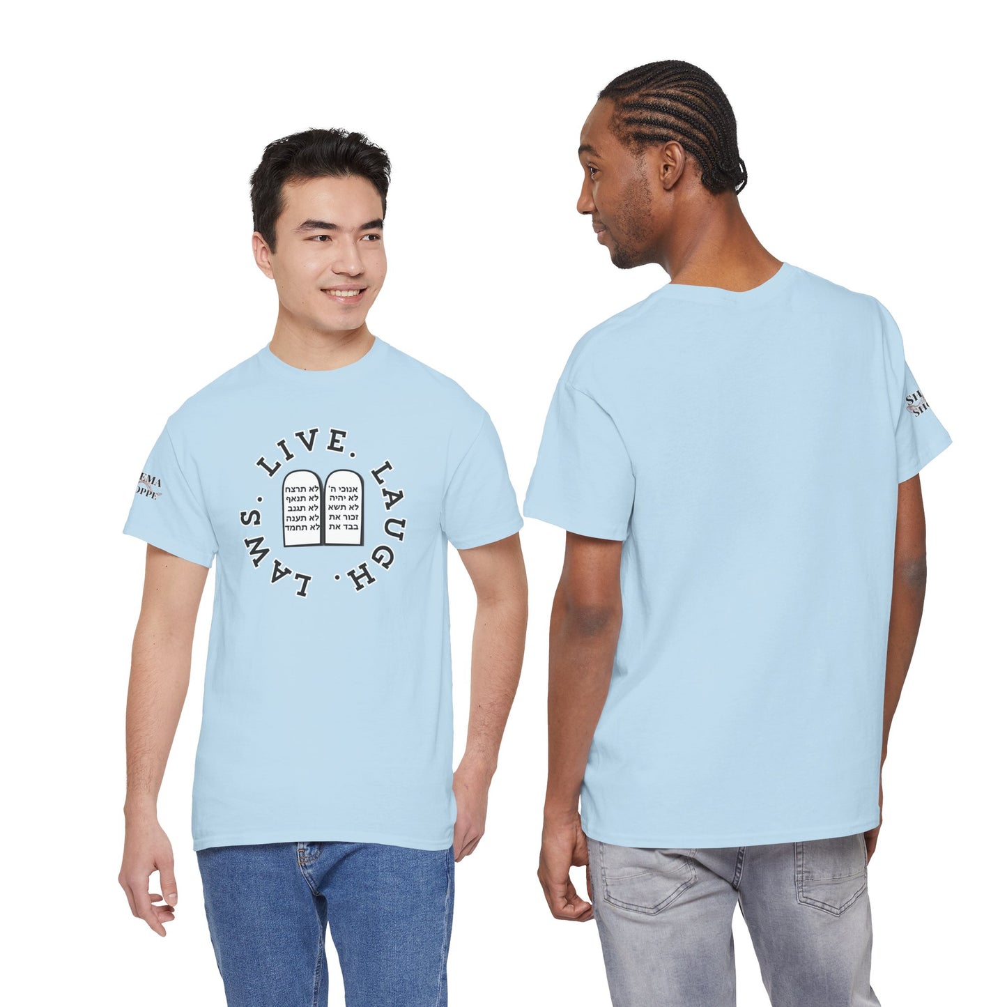 Live Laugh Laws T‑Shirt — Legal Humor Tee with Open Book Graphic