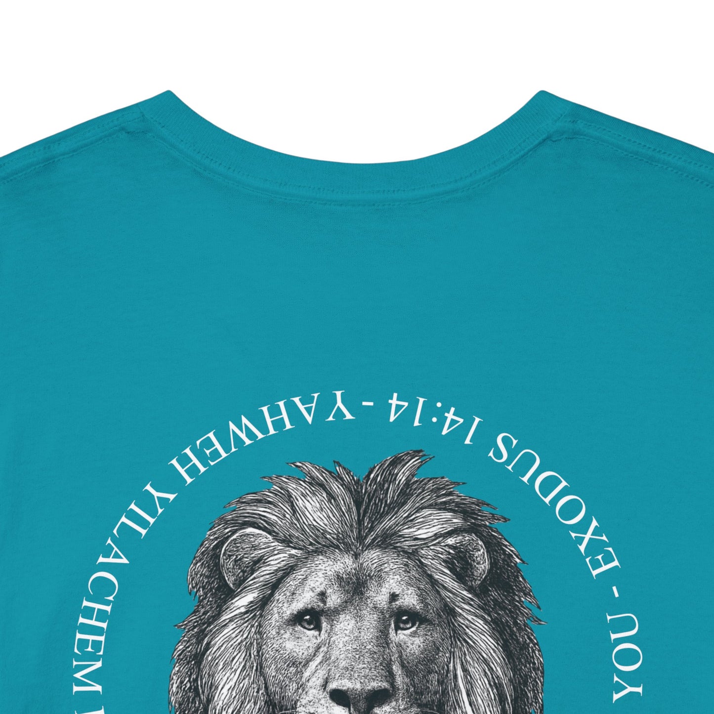 Hebrew Lion Tee — "Yahweh Yilachem Lachem" Inspirational Scripture Shirt Exodus 14:14
