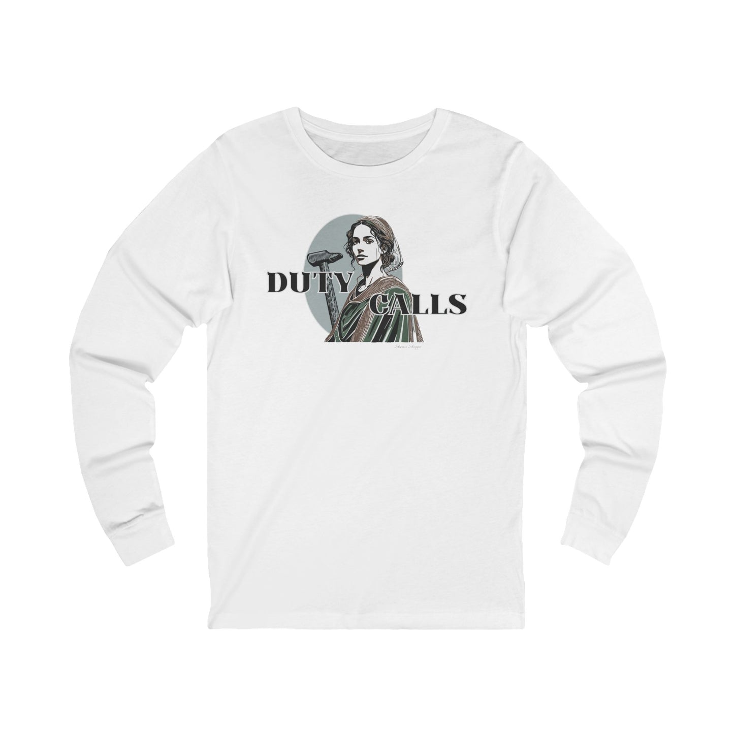 Duty Calls Long Sleeve Tee — Vintage Woman Graphic
