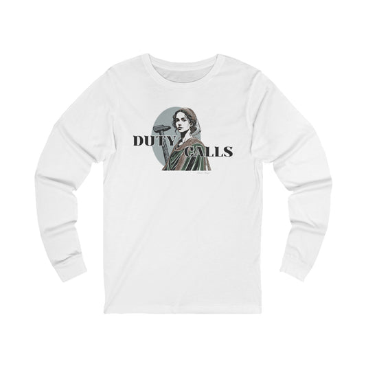 Duty Calls Long Sleeve Tee — Vintage Woman Graphic