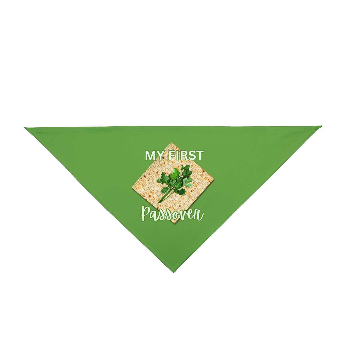 Pet Bandana — "My First Passover" Matzah Design, Pesach Unleavened Bread Dog & Cat Bandana