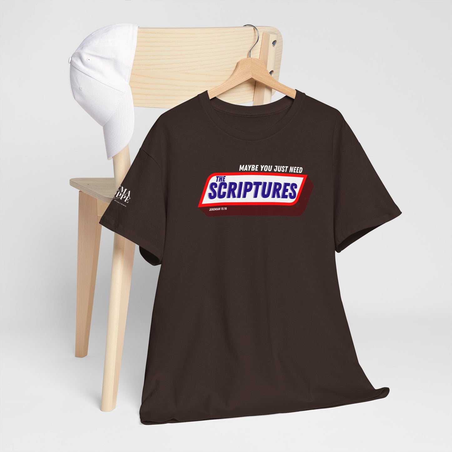 Scriptures Satisfy Heavy Cotton Tee Bible Humor