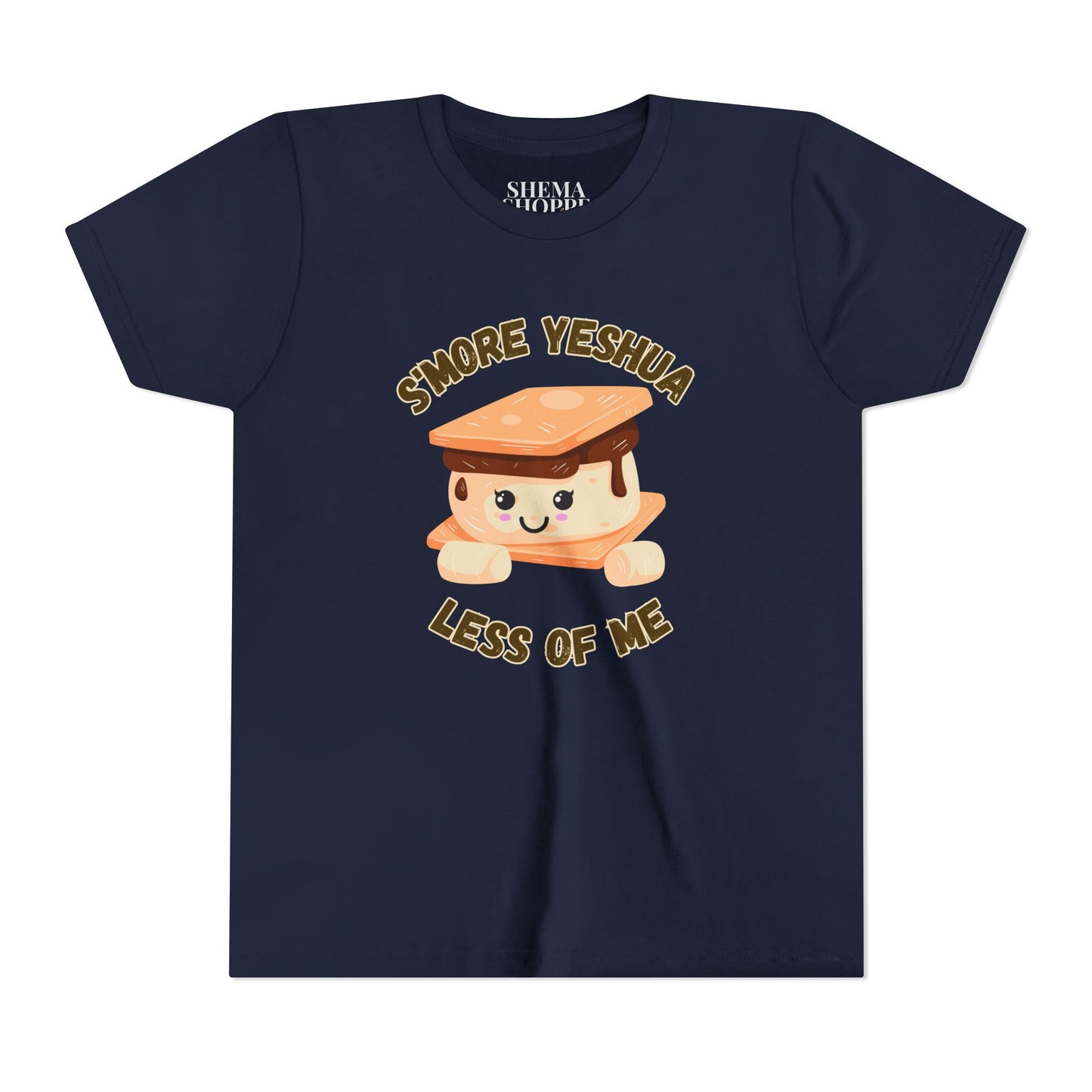 Youth T-Shirt - More Yeshua, Less of Me Shirt Cute S'mores for Sukkot